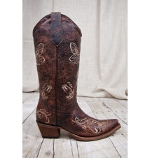 Women's Circle G By Corral Boots® Bone Distressed Dragonfly